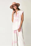 Kio Shirt Pink on White