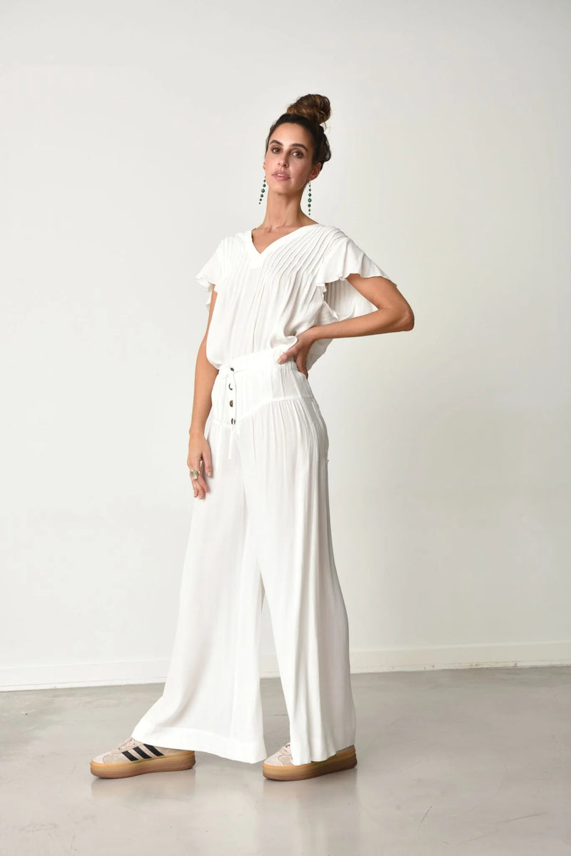 Fany Flare Pant White