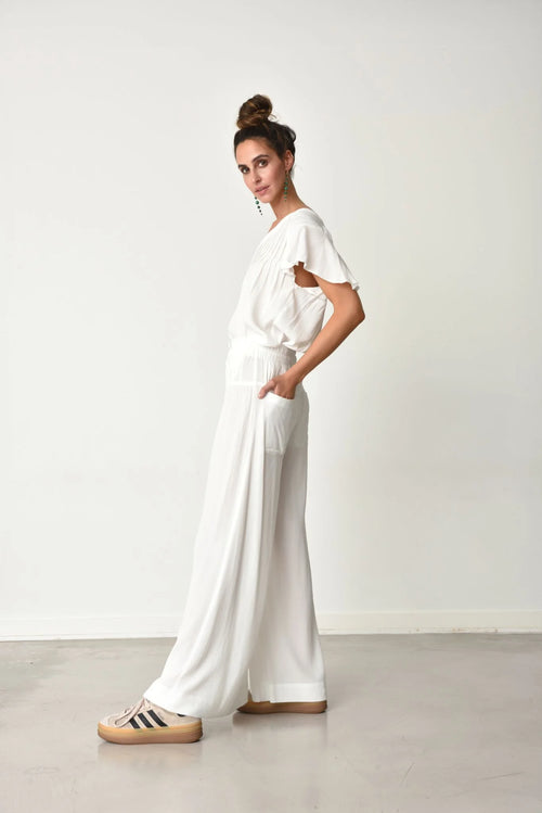 Fany Flare Pant White