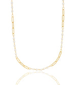 Verity Pearl & Paperclip Necklace