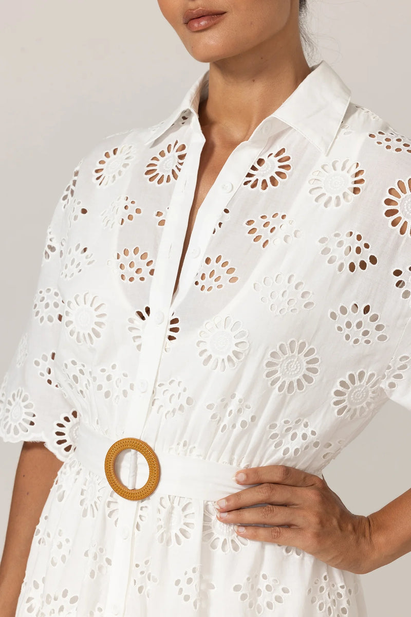 Gardenia Eyelet Maxi Dress