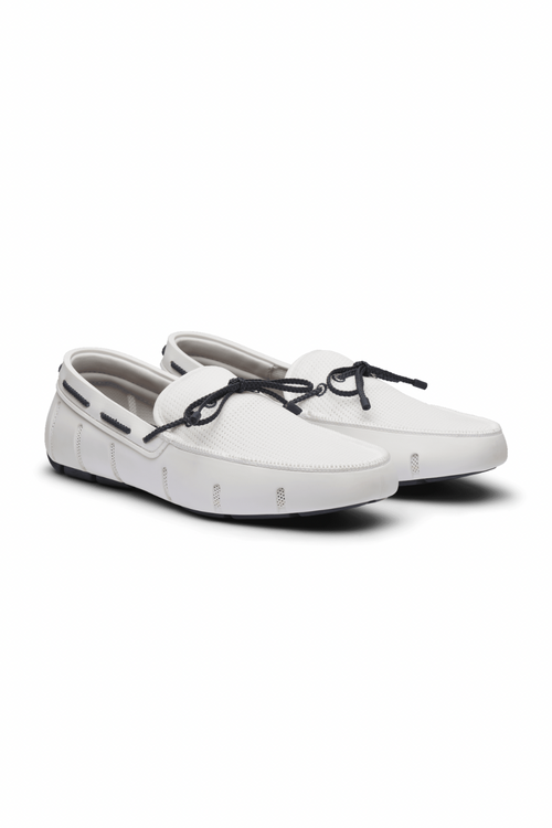 Braided Lace Loafer White/Navy
