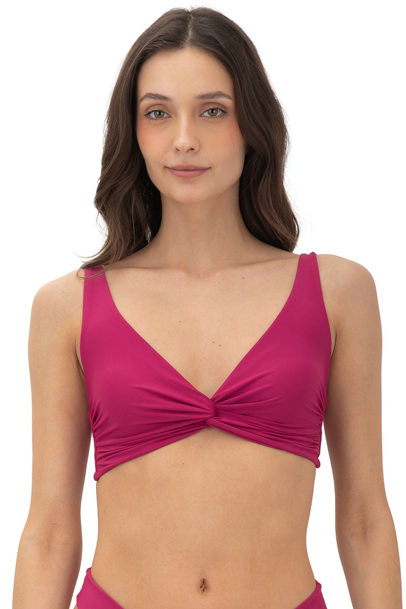 The Knotty Bikini Top Brisa Raspberry