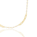 Verity Pearl & Paperclip Necklace