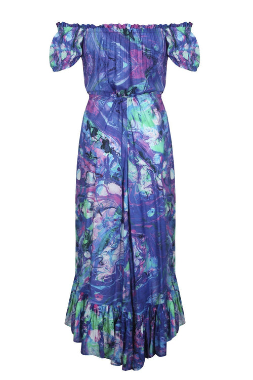Barbados Off The Shoulder Dress Ocean Current